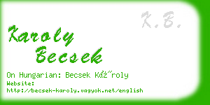 karoly becsek business card